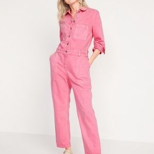Pink Utility Jumpsuit